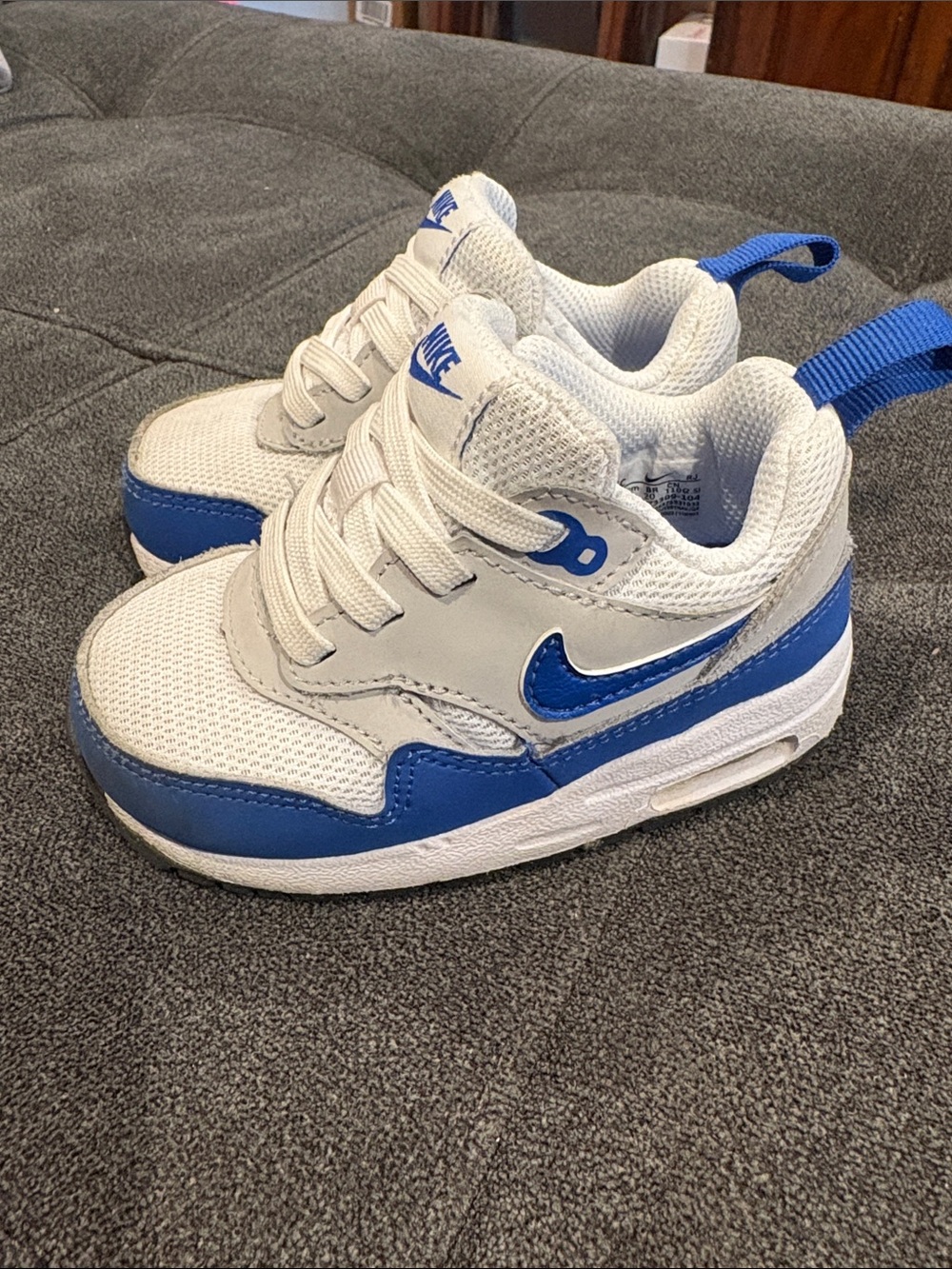 Nike Air Max 1 EasyOn royal blue 4.5 toddler